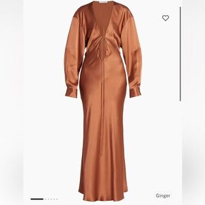 Christopher Esber Triquetra Front Tie Silk Gown in color ginger